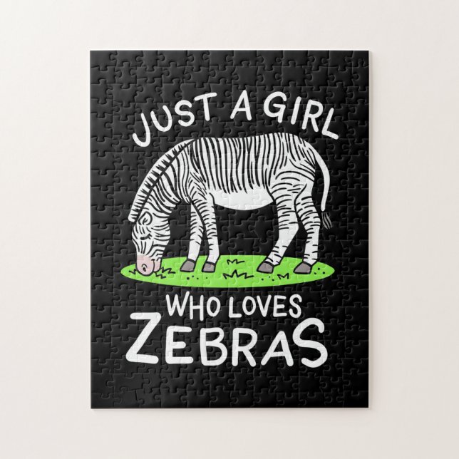 Puzzle Juste Une Fille Qui Aime Les Zèbres (Vertical)