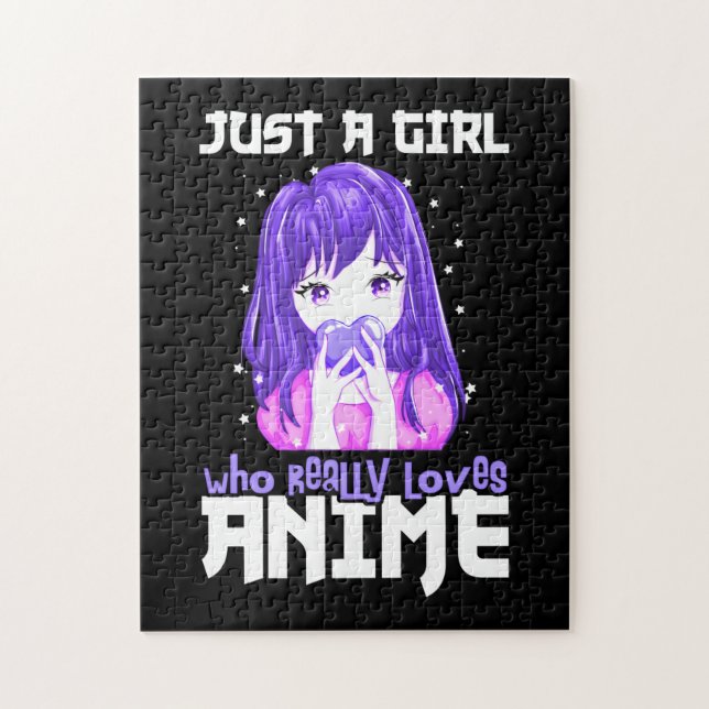 Puzzle Juste une fille qui aime vraiment l'Anime en viole (Vertical)