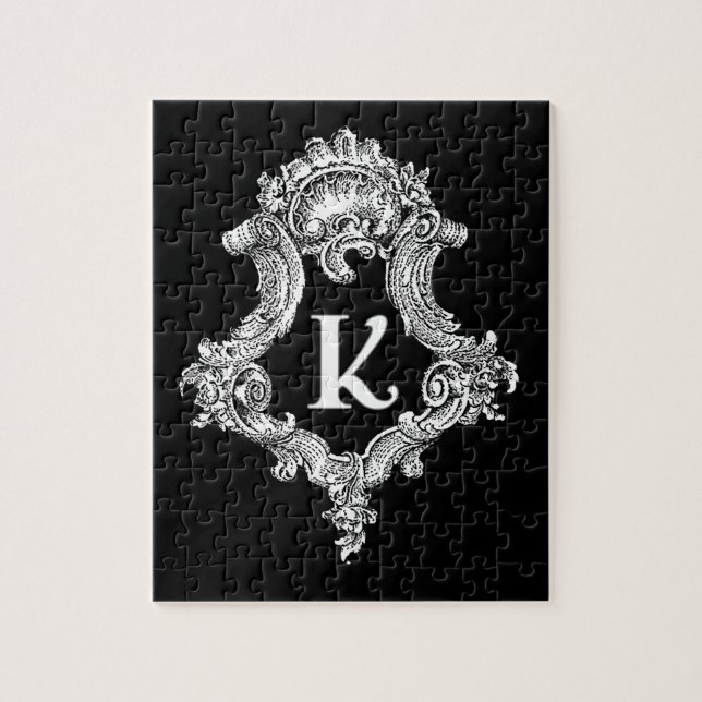 Puzzle K Monogramme initial (Vertical)