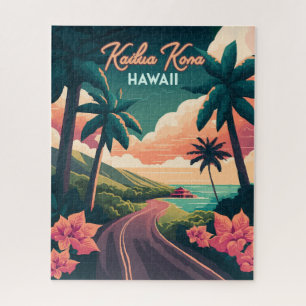 Puzzle Kailua Kona Hawaii Big Island Sunset Retro