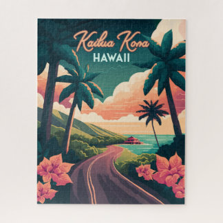 Puzzle Kailua Kona Hawaii Big Island Sunset Retro