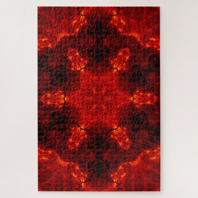 Puzzle Kaleidoscope flamboyant flocon de neige Orange Gra (Vertical)
