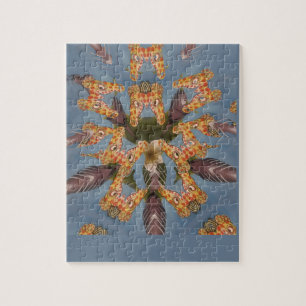 Puzzle Kaleidoscope Giraffe Mandala : Safari Art Abstrait