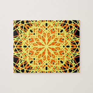 Puzzle Kaleidoscope Mandala Art Energy Fleur Jaune