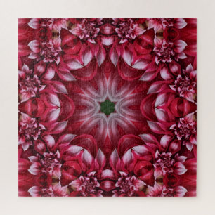 Puzzle Kaleidoscopic Crimson Dahlia