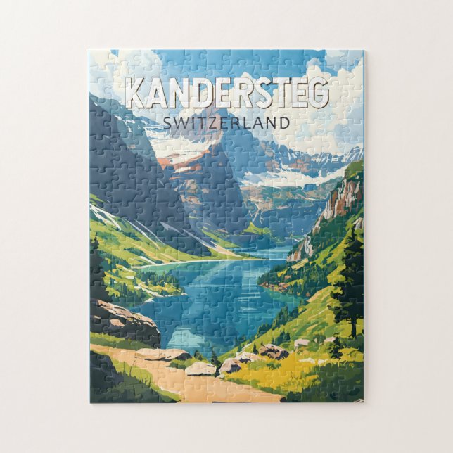 Puzzle Kandersteg Suisse Travel Art Vintage (Vertical)