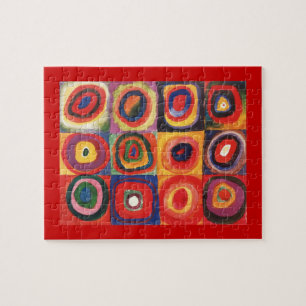 Puzzle Kandinsky Farbstudie Cercles Carré Quadrate Art