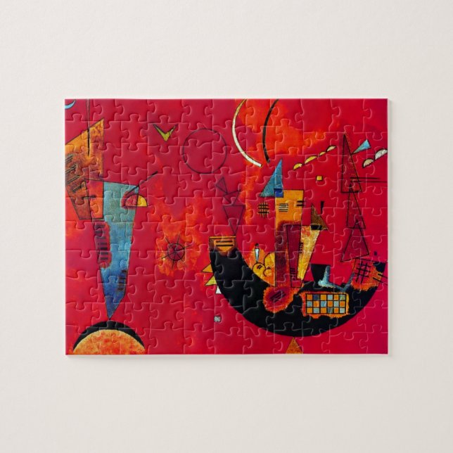 Puzzle Kandinsky Mit und Gegen Red Abstrait Peinture (Horizontal)