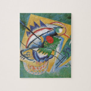Puzzle Kandinsky rouge ovale Abstraite oeuvre d'art vert 
