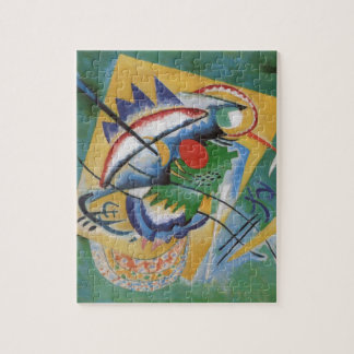 Puzzle Kandinsky rouge ovale Abstraite oeuvre d'art vert