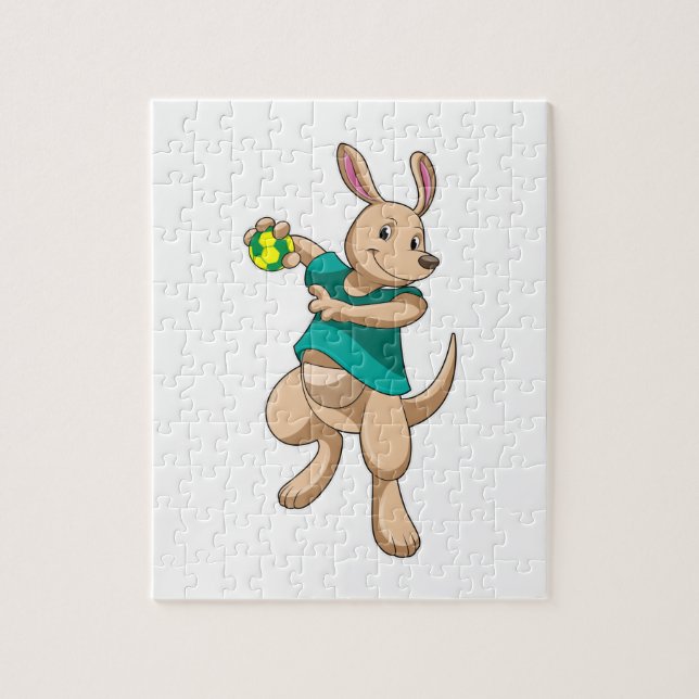Puzzle Kangaroo comme joueur de handball avec Handball (Vertical)