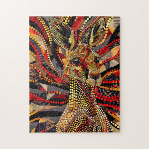 Puzzle Kangaroo rouge en style Art aborigène