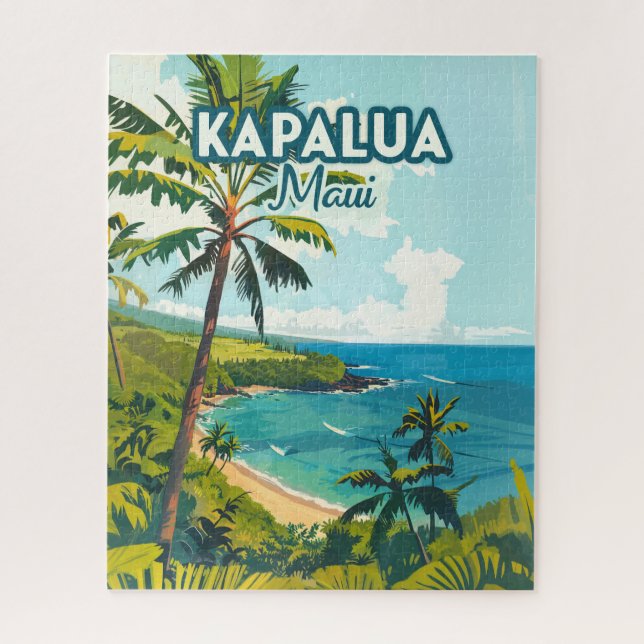 Puzzle Kapalua Maui Hawaii Bay Beach Vacances Rétro (Vertical)