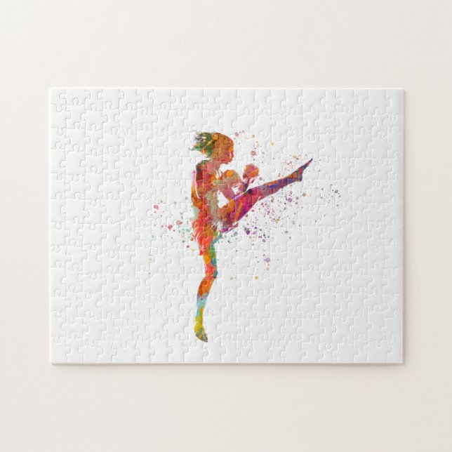Puzzle Karate muay thai à l'aquarelle (Horizontal)