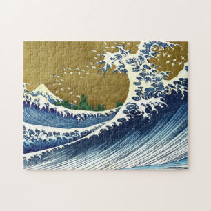Puzzle Katsushika Hokusai - Grande vague colorée