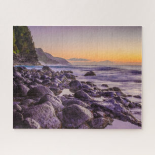 Puzzle Ke’e Beach at Sunrise, Kauai, Hawaii