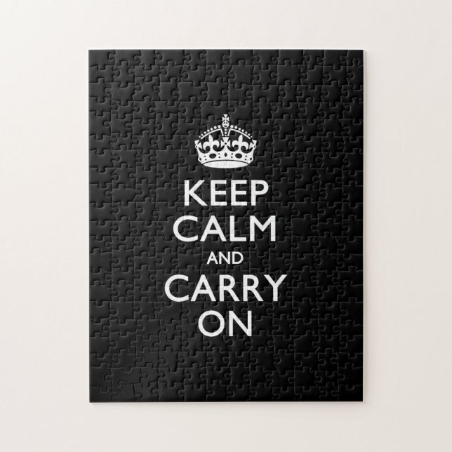 Puzzle KEEP CALM AND CARRY ON Black Decor (Vertical)