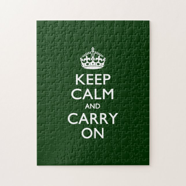Puzzle KEEP CALM AND CARRY ON Green (Vertical)