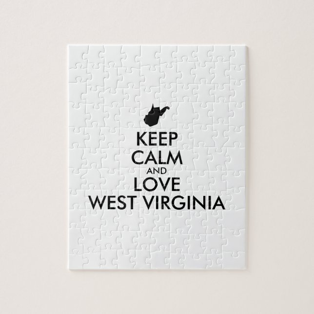 Puzzle KEEP CALM et LOVE WEST VIRGINIA (Vertical)