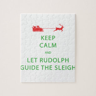 Puzzle Keep Calm Let Rudolph Guide Sleigh