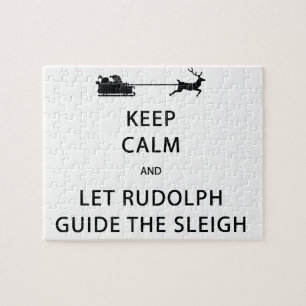 Puzzle Keep Calm Let Rudolph Guide Sleigh