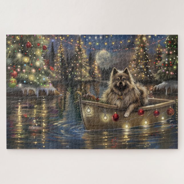 Puzzle Keeshond Noël Festive Voyage (Horizontal)