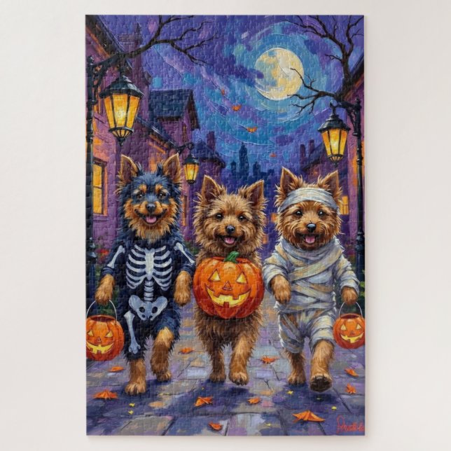 Puzzle Keeshond Trick-or-Treating dans les costumes d'Hal (Vertical)