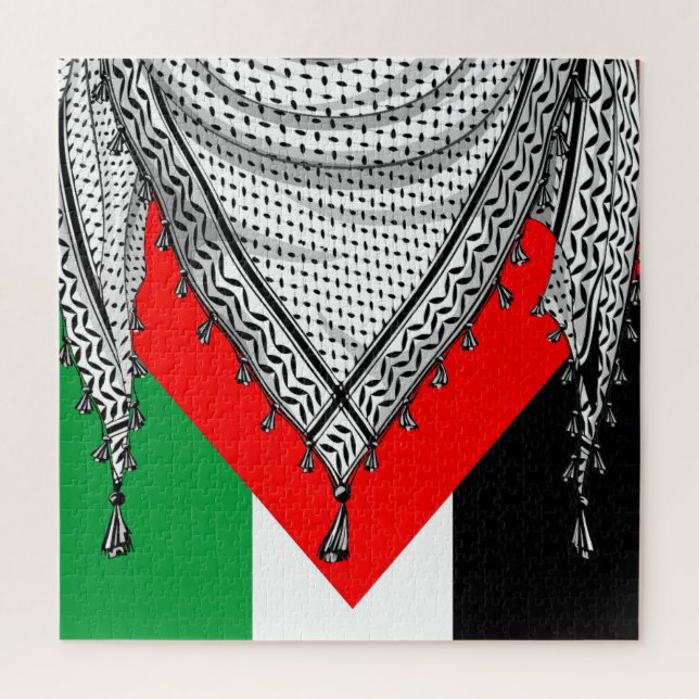 Puzzle Keffiyeh Écharpe palestinienne tissu traditionnel (Vertical)