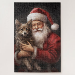 Puzzle Kelpie australienne avec Noël au Père Noël