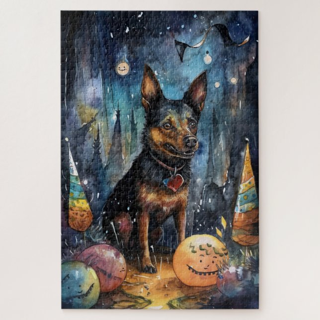 Puzzle Kelpie australienne d'Halloween avec la peur Citro (Vertical)