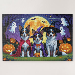 Puzzle Kelpies australiennes Chiens Citrouille Halloween 