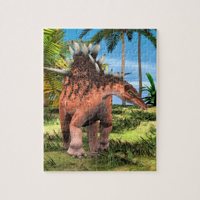 Puzzle Kentrosaurus Dinosaure Jungle Art Préhistorique (Vertical)