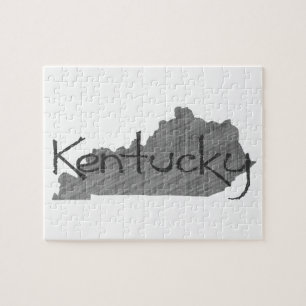 Puzzle Kentucky Formé Vieux Gris Chalkboard Nom Noir