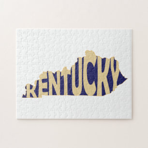 Puzzle Kentucky Nom de l'État Mot Art Jaune