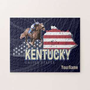 Puzzle Kentucky United States Retro State Map Vintage USA