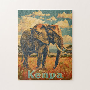 Puzzle Kenya Elephant Vintage