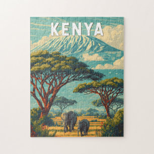 Puzzle Kenya Illustration Voyage Art Vintage