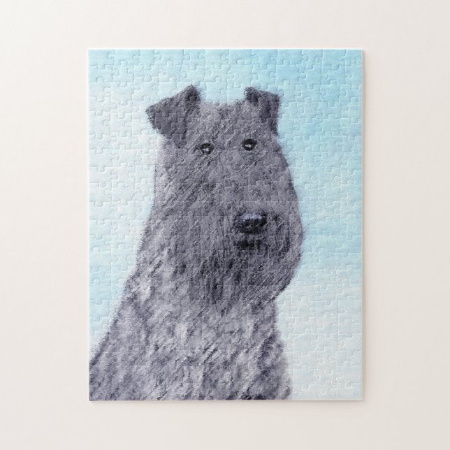 Puzzle Kerry Blue Terrier peinture mignonne Chien d'origi (Vertical)