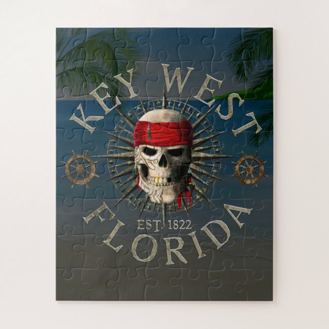 Puzzle Key West Pirate Skull (Vertical)