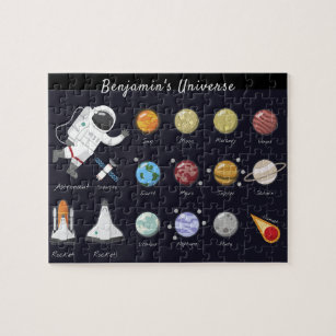 Puzzle Kids Planets Astronaut Monogram Universe