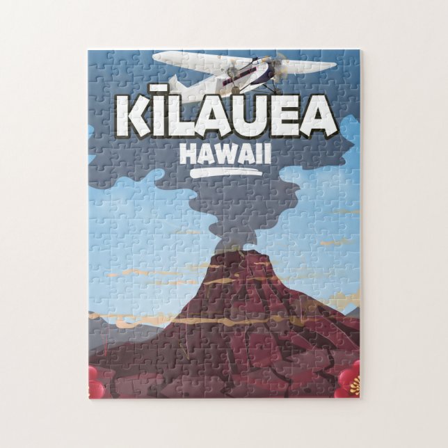Puzzle Kīlauea Hawaii Volcano travel poster (Vertical)