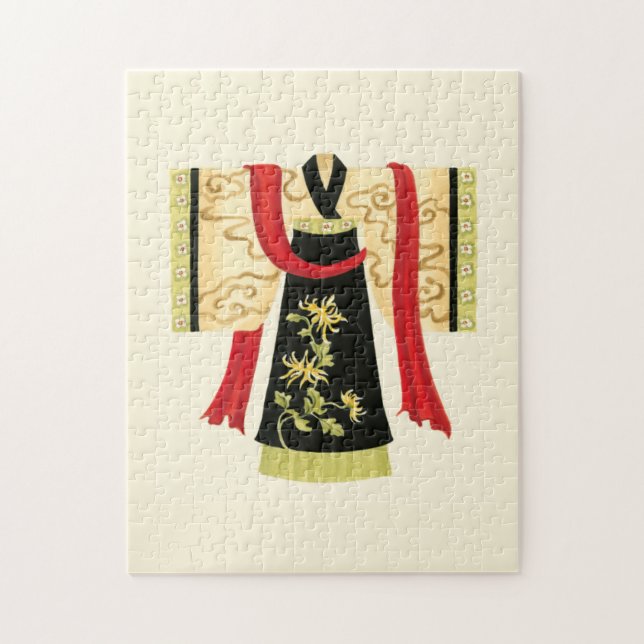 Puzzle Kimono japonais traditionnel avec imprimé floral (Vertical)