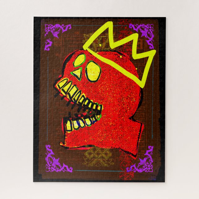 Puzzle King Calavera Skull Geek NFT Art (Vertical)