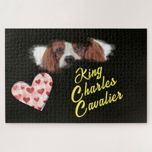 Puzzle King Charles Cavalier Eyes Solid Color 1000 pièce