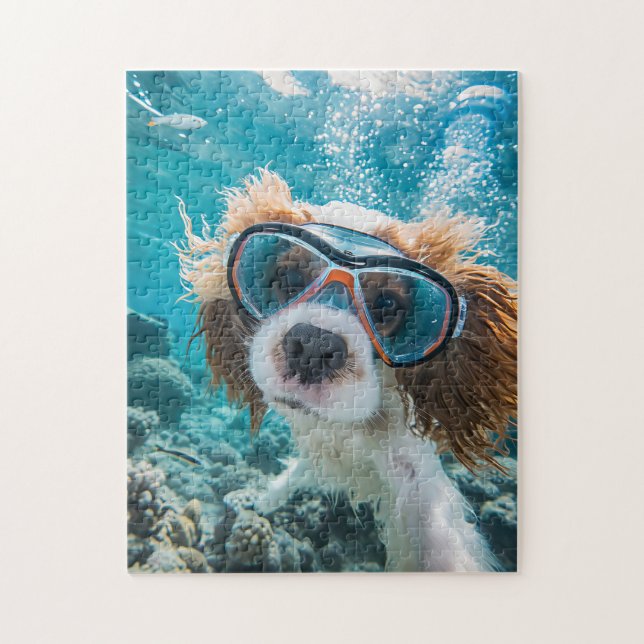 Puzzle King Charles Cocker Spaniel conduit dans l'océan (Vertical)