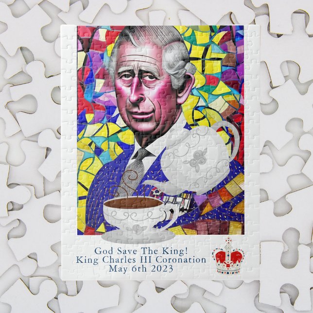 Puzzle King Charles III Fun Custom Text Coronation Party (Créateur téléchargé)