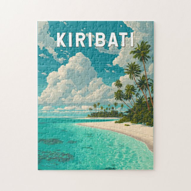 Puzzle Kiribati Illustration Travel Art Vintage (Vertical)