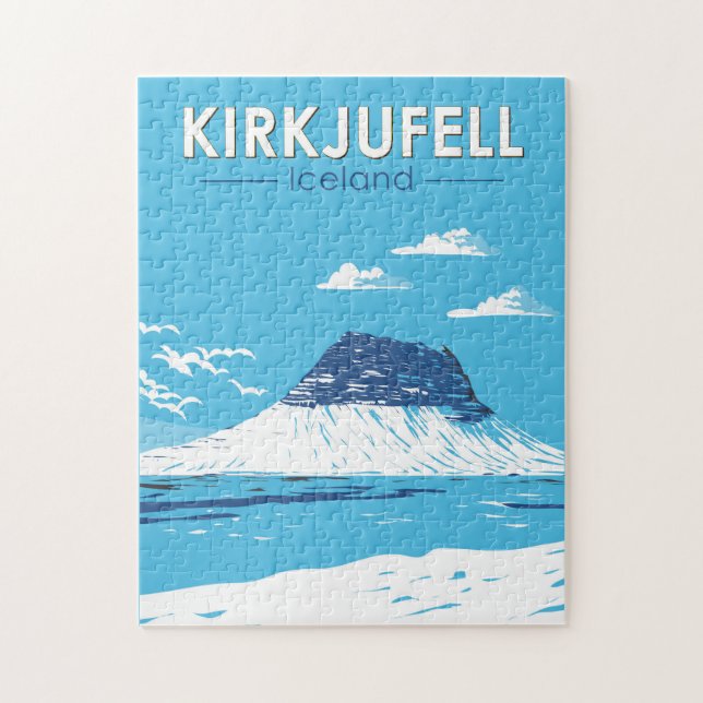 Puzzle Kirkjufell Islande Travel Art Vintage (Vertical)