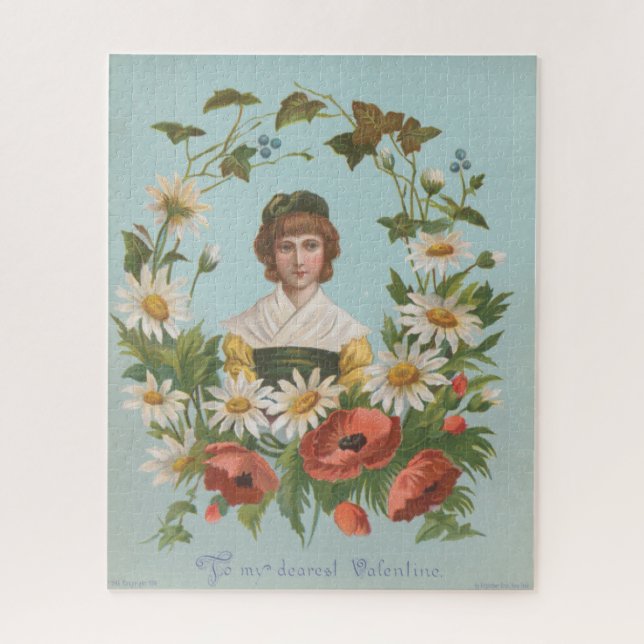 Puzzle Kitschy Retro German Valentine's Card, 1884 (Vertical)
