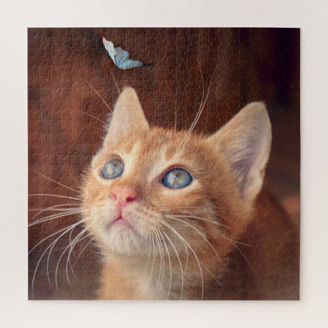Puzzle Kitten and Butterfly (Vertical)